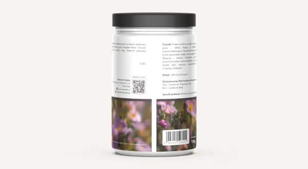 Opakowanie czystka, naturalnego środka na kleszcze dla psów i kotów. Drobno zmielony produkt w proszku.