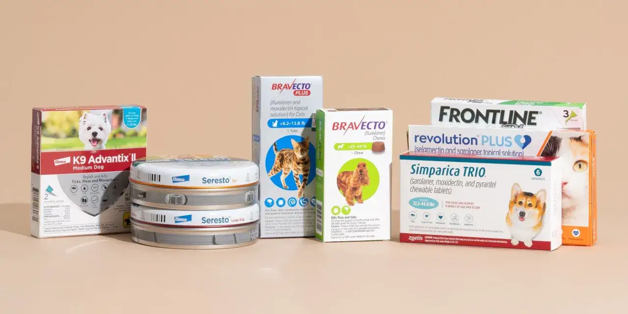 Tabletka od kleszczy dla psa i kota, różne preparaty: K9 Advantix II, Seresto, Bravecto, Frontline, Revolution Plus, Simparica TRIO.