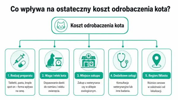 Ile kosztuje odrobaczenie kota? Zależy od preparatu, wagi, miejsca zakupu, dodatkowych usług i regionu.