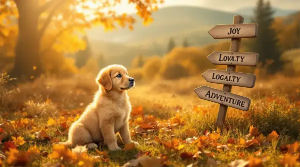 Szczeniak golden retriever, symbol radości i lojalności, czeka na przygodę. Cena takiego przyjaciela jest nieoceniona.